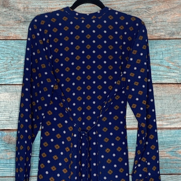 Mudpie Navy Patterned Shirt Dress Size Large - Picture 7 of 8